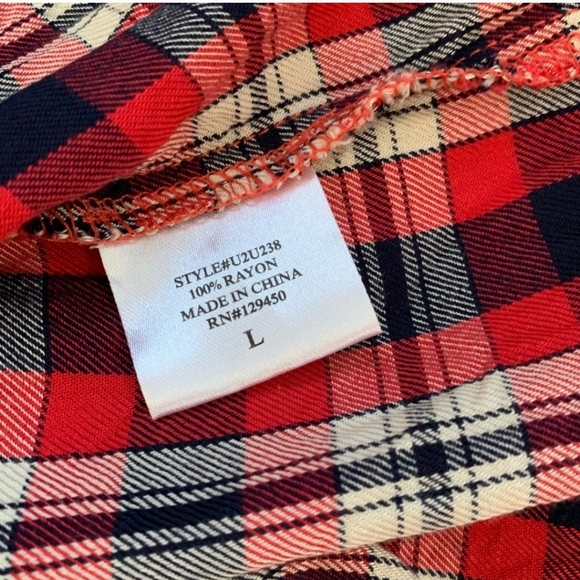 Size LG Como Vintage Red & Blue Plaid Shirt - Picture 7 of 8